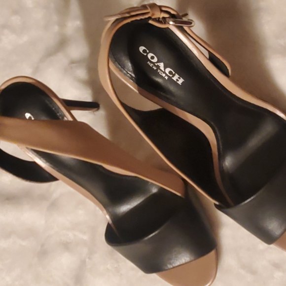 COACH Open Toe Strappy Heels - Size 7.5 - Picture 2 of 10